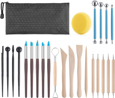 25PCS Clay Tools Kit, Polymer Sculpting Tools Set for Pottery, Carving, Molding-image