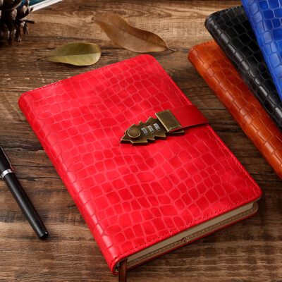 Lock PU Leather Vintage Journal A5 Notebook Lined Paper Writing Diary 226 Pages-image