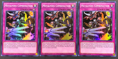 YUGIOH 3x Metalfoes Combination MP17-EN112 Super Rare 1st Edition LP-image