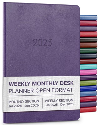 Desk Weekly Monthly Planner 2025, Elegantly Bound Calendar Planner and Notebo...-image