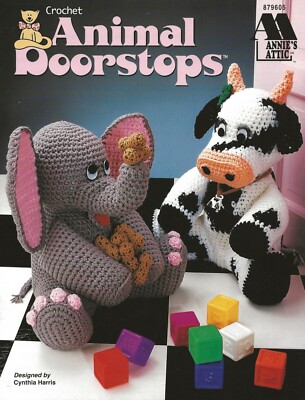 Animal doorstops Crochet Cow Elephant Peanuts Mouse Bear Honey Pot Bunny Book-image