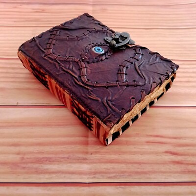 Leather journal Hocus Focus Embossed journal, Blank Spell Notebook,Vintage Dairy-image