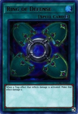 Yugioh! Ring of Defense - LCKC-EN033 - Ultra Rare - Unlimited Edition Near Mint,-image