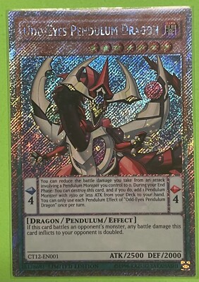 Yu-Gi-Oh Odd-Eyes Pendulum Dragon CT12-EN001 1st Edition Secret Rare Card NM-M-image
