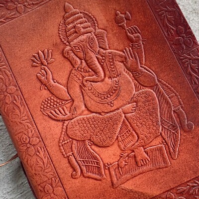Ganesha 8x6 Leather Bound Personal Journal/Diary-Notebook/Sketchbook to write-image