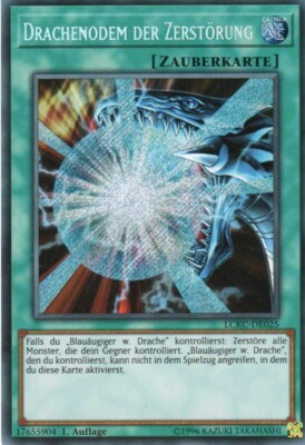 yugioh 1x Dragon Odem of Destruction LCKC-DE025 SECRET RARE 1 EDITION GERMAN-image