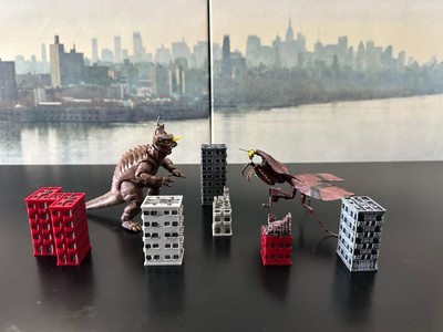 6 Painted Buildings For Neca, S.h Monsterarts, Hiya.-image