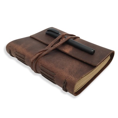 Leather Journal Writing Notebook - Genuine Leather Bound Daily Notepad for Me...-image