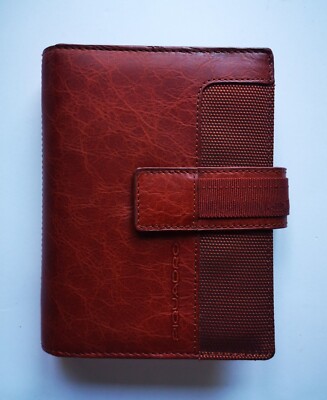 Piquadro Leather Syntheti Agenda Planner Organizer Cover Brown Handy Small Italy-image