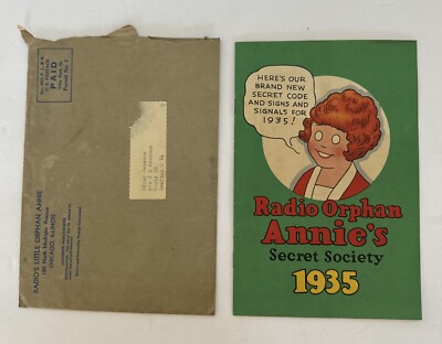 1935 Radio Orphan Annie's Secret Society OVALTINE Signs Signals Book w Envelope-image