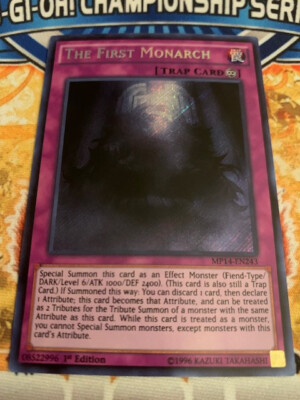 Yu-Gi-Oh! The First Monarch - MP14-EN243 1ST EDITION NM NEVER PLAYED!!!-image
