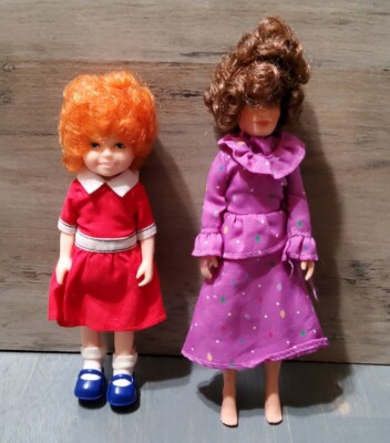 Vintage Little Orphan Annie and Miss Hannigan 6'' Doll Knickerbocker Toy Co 1982-image