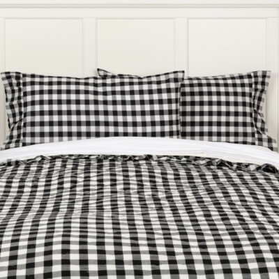 ANNIE BUFFALO Black CHECK Standard PILLOW CASE Set Country Farmhouse VHC Brands-image