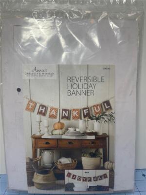 ANNIE'S CREATIVE WOMAN - REVERSIBLE  HOLIDAY BANNER - Thankful/Joyful-image