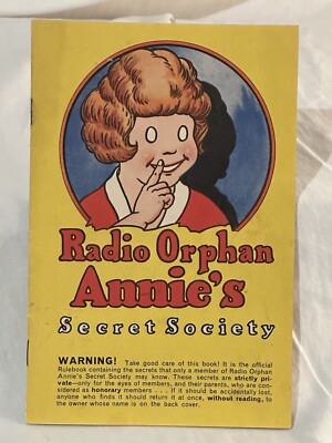 Vtg. 1934 Little Orphan Annie SECRET SOCIETY Book MANUAL. Ovaltine. GC-image