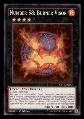 Yugioh Number 58: Burner Visor #MP15-EN122 2015 Mega-Tins Mega Pack LP-image
