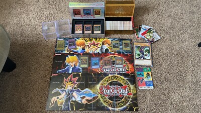 Huge Yugioh Card Lot 698 Total 84 Holograms, 2 Boxes And 8 Play Boards-image
