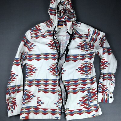 PRNTD by Polymer Mens XL Tribal Southwestern Full Zip Long Sleeve Shacket *READ-image