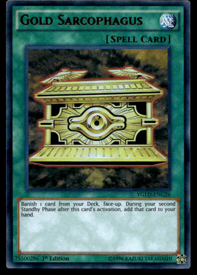 Yu-Gi-Oh TCG #YGLD-ENC26 Gold Sarcophagus 1st Edition Ultra Rare LP-image