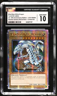 YuGiOh GRADED Blue-Eyes White Dragon LC01-EN004 Ltd Ed QCScR GM 10 CGC -image