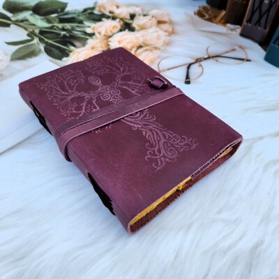 Leather Journal Mother of Earth Embossed Notebook Wedding Gift Sketchbook Dairy.-image