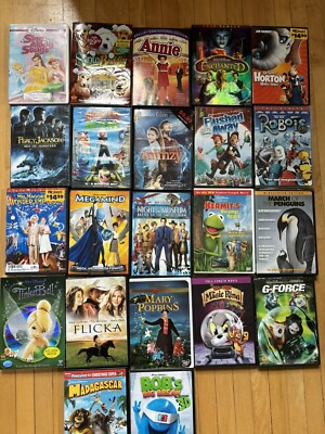 Kids' Movies Used DVD Lot: Tinker Bell Flushed Away Megamind Madagascar and More-image