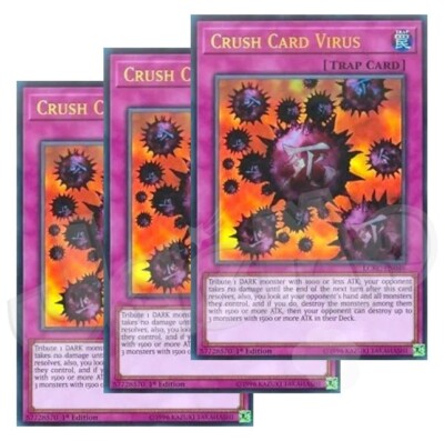 Yugioh Crush Card Virus (Version 1) x 3 - 1st Edition Ultra Rare NM - Free Holo-image