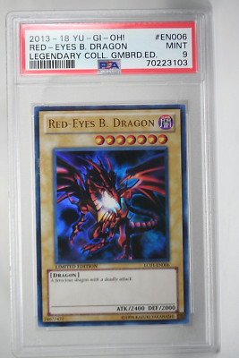 YU-GI-OH!  #ENOO6 Red-Eyes B. Dragon Legendary Coll. Gmbrd Ed. PSA Mint 9-image