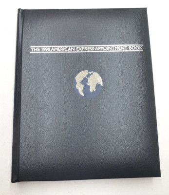 1998 American Express Appointment Book Black Leather Planner Calendar-image