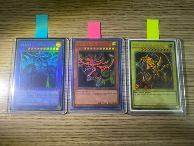Yu-Gi-Oh NEW 3 Egyptian Deities Ra Obelisk Winged Dragon Sky Slifer ita-image