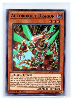 Yugioh 2018 Mega-Tins Mega Pack #MP18-EN111 Autorokket Dragon Super Rare tcg-image