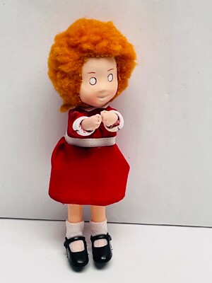 Vintage Little Orphan Annie Doll Clip Hugger Grabber Toy Applause 4.5 Inch BIN39-image