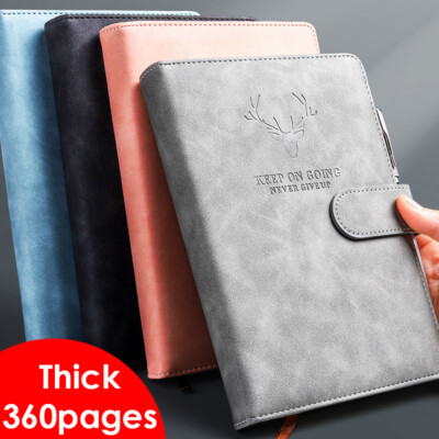 Thick PU Leather Journal A5 Notebook Lined Paper Writing Diary 360 Pages Planner-image