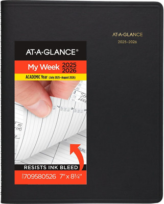 Planner 2025-2026 Academic, Weekly, Quarter-Hourly Appointment Book, 7
