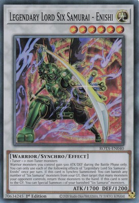 Yugioh ROTA-EN040 - Legendary Lord Six Samurai - Enishi - Super Rare-image