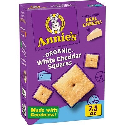 Annie's Organic White Cheddar Squares Baked Snack 7.5 Ounce (Pack of 1) -image