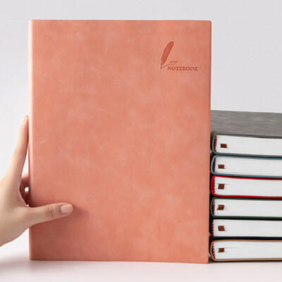 Thick 400 Pages PU Leather Journal A4 Notebook Lined Paper Writing Diary Planner-image