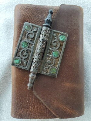 Iona Handmade Leather Bound Notebook with Icebox Clasp-image