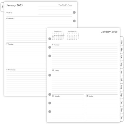 Newestor 2025 Weekly Planner Refills for 3-Ring Binder with Monthly Tabs, Two-image