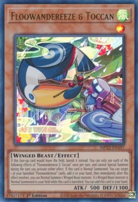 1x Floowandereeze & Toccan - 1st  NM Eng YuGiOh - 2022 Mega Tin - Pharoah's Gods-image