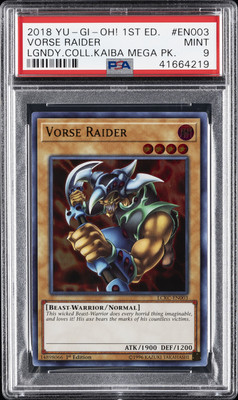 2018 YU-GI-OH! LEGEND COLL KAIBA MEGA PACK 1ST ED #EN003 VORSE RAIDER PSA 9-image