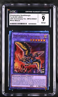 Yugioh CGC 9 Minor Miscut Dinomorphia Stealthbergia MP23-EN021 Ultra Misprint!-image