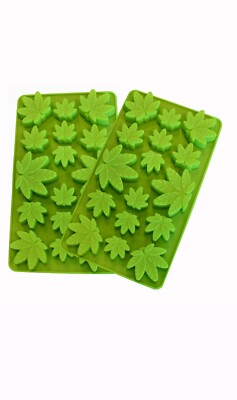 Silicone Leaf Mold, Gummy, Polymer Clay Edible Green 2pk (Cannabutter) Leaf-image