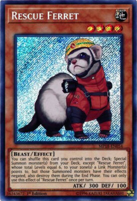 Yu-Gi-Oh Card - MP18-EN054 - RESCUE FERRET (secret rare holo) - NM/M-image