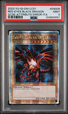 Red-Eyes Black Dragon QCSR. Attribute Error - Italian. PSA 9-image