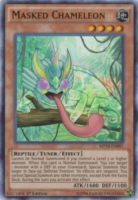 Yugioh! Masked Chameleon - MP14-EN091 - Ultra Rare - 1st Edition Near Mint, Engl-image