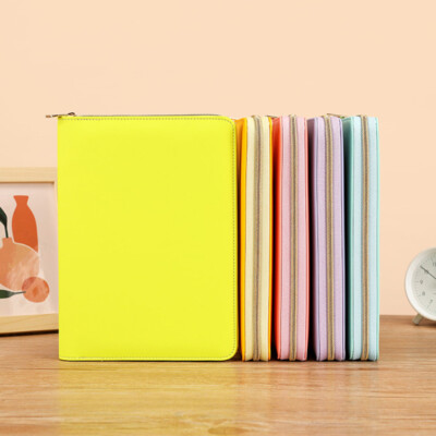 Faux Leather Zipper Journal Notebook Refillable Paper Writing Diary 200 Pages-image