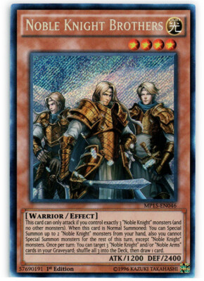 Noble Knight Brothers - MP15-EN046 - Secret Rare - 1st Edition NM YuGiOh!  2015 -image