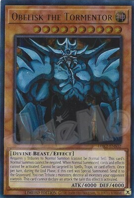 Yugioh - Obelisk the Tormentor - Limited Edition Ultra Rare NM - Free Holo Card-image