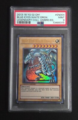 Blue Eyes White Dragon YuGiOh 2013-18 Legendary Collection Gameboard PSA 9-image